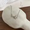 Korean Zinc Alloy Color Cute White Dove Necklace for Women Fashion Simple Temperament Zircon Clavicle Chain Necklace Jewlery
