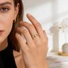 Europäisches und Amerikanisches Stern Sonne Schmetterling Strass Edelstahl Damen Ring Set