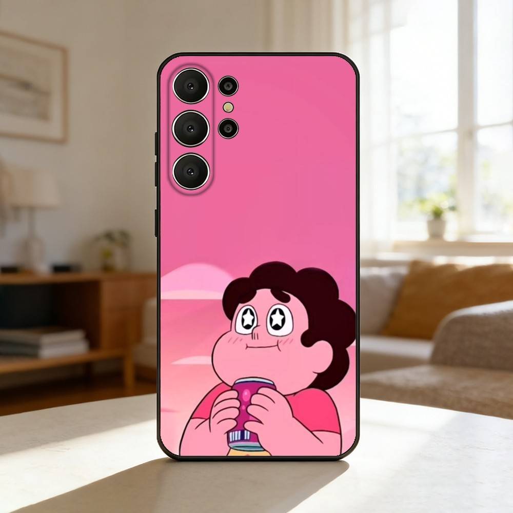 Cartoon S-Steven U-Universe Anime Phone Case For Samsung S26,S25,24,23,22,30,21,10,9,Ultra,Plus,Lite,Black Soft Case Samsung S225G