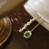 2Pcs Pearl Hair Clip Emerald Green Metal Vintage Korean Style For Women Girls Daily Party Elegant Lightweight