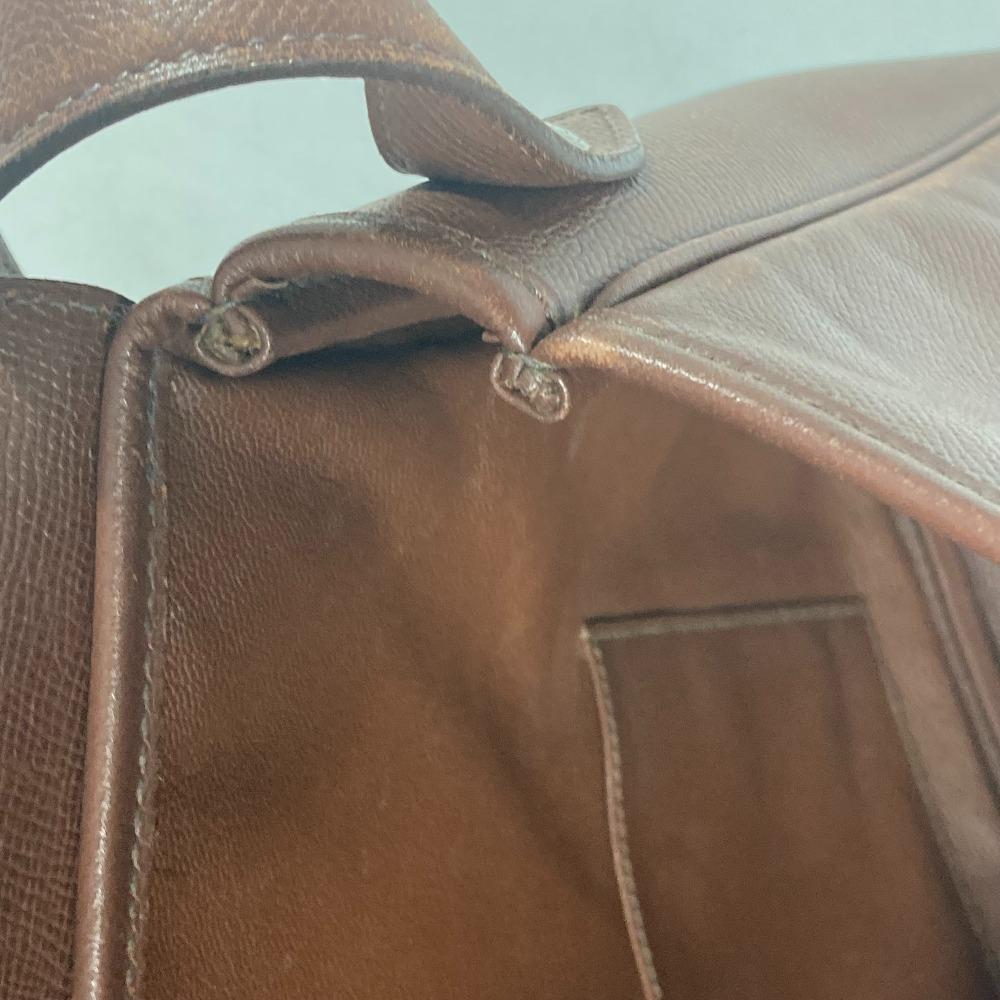 HERMES Christie Rhone bag flap Shoulder Bag Leather Brown/SilverHardware