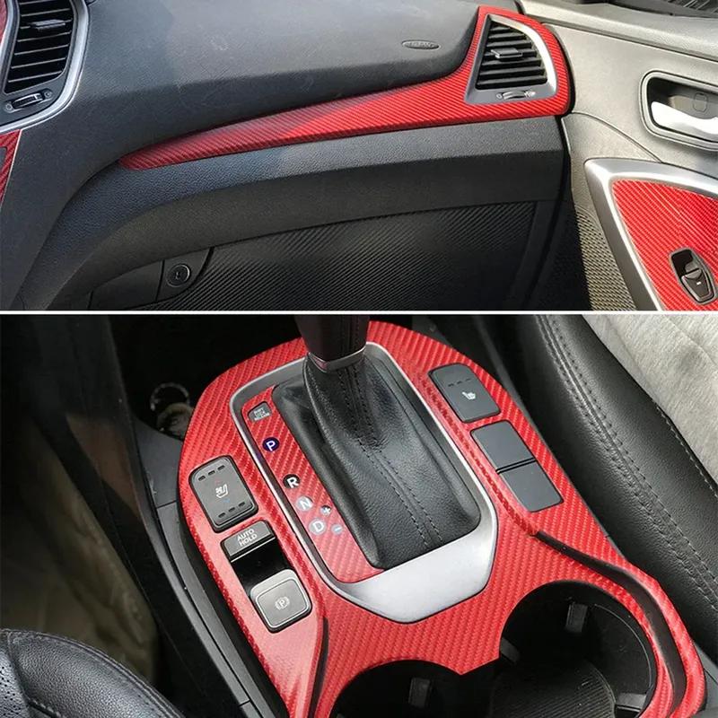 Car-Styling Carbon Fiber Car Interior Center Console Color Change Molding Sticker Decals For Hyundai SantaFe IX45 2013-2018