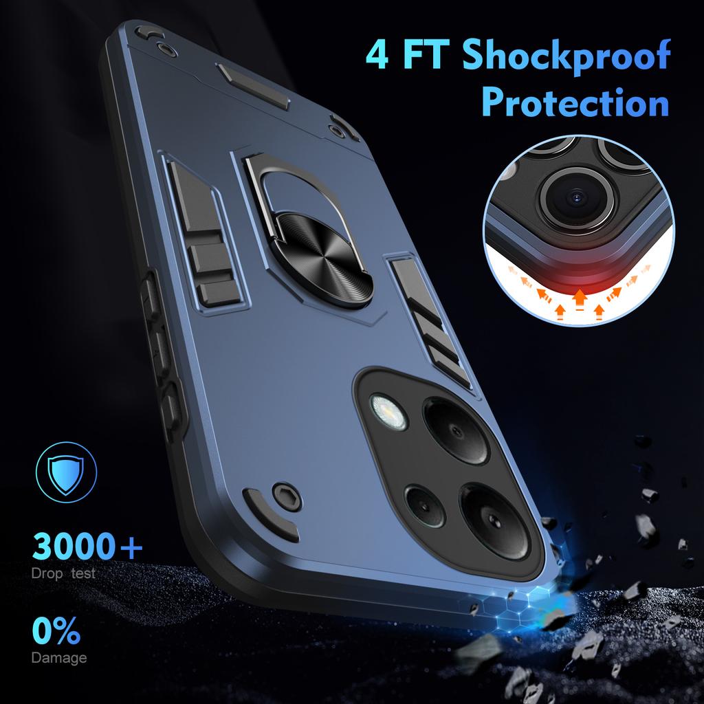 For Xiaomi Redmi Note 13 Pro 4G/Poco M6 Pro 4G Case Magnetic Car Mount Kickstand Phone Cover