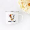 Personalisierte Blumige Initialen Namensbecher Benutzerdefinierter Name Tee Kaffee Heiße Schokolade Tasse Braut Brautjungfer Muttertag Geschenk für Sie