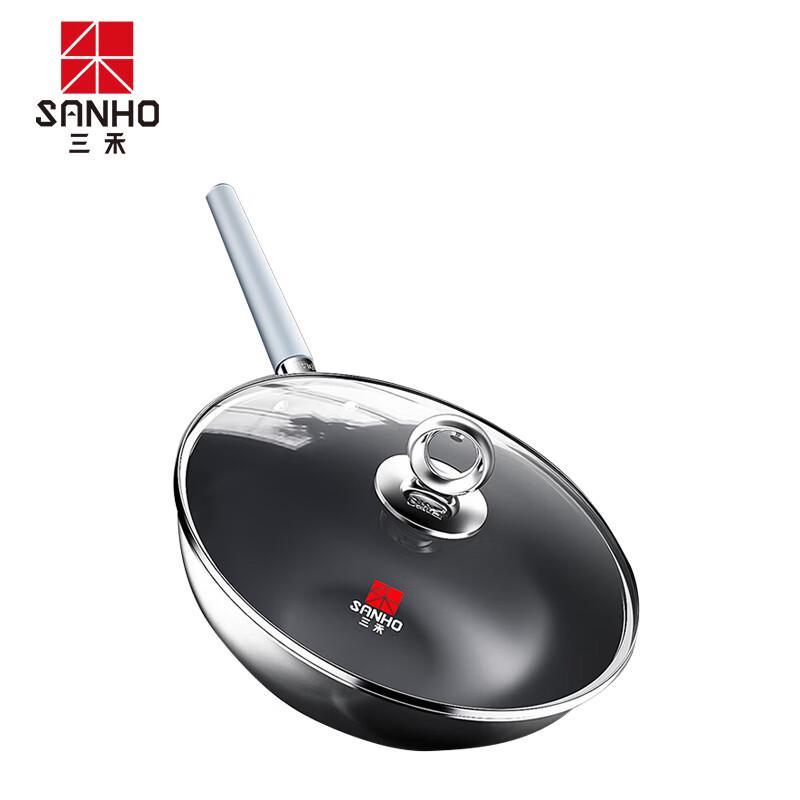 Sanhe 0-Coating Titanium-Steel Non-Stick Wok