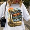 Love Over Power Shirt, Peace And Unity Graphic Tee, Inspirational Quote Shirt, Retro Protest Art T-Shirt, Kindness Wins Tee