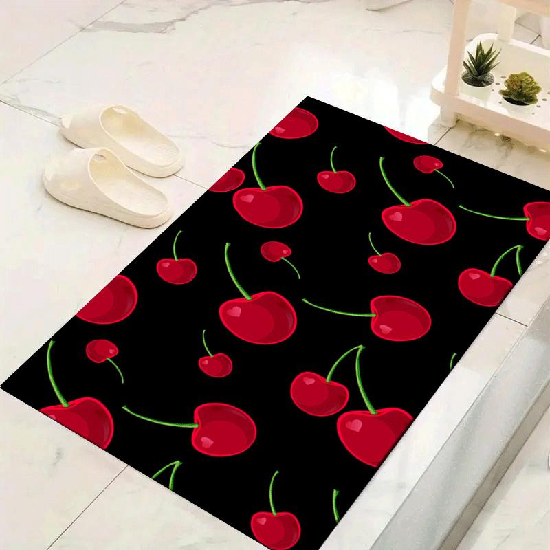 

1pc Cherry Pattern Area Rug, Anti slip Non Shedding Stain Resistant Carpet 60cm by 90cm