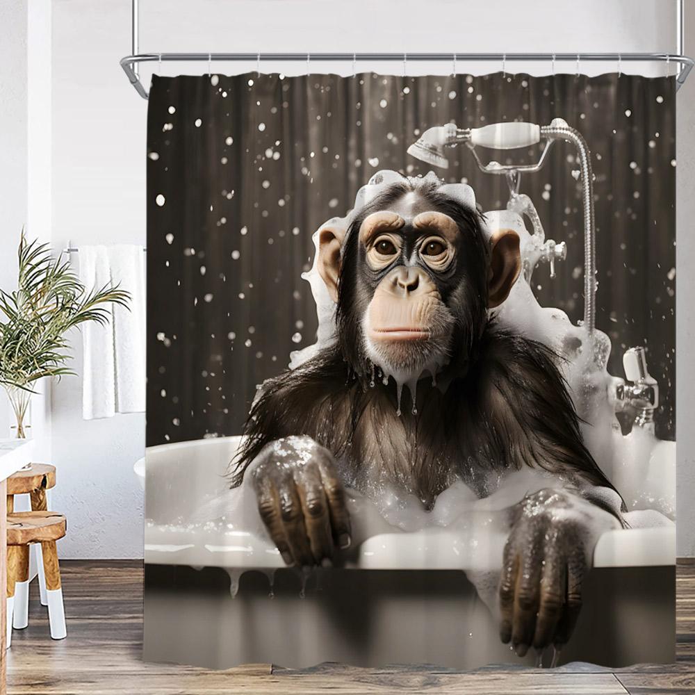 Lustige Tiere Baden Duschvorhänge Hochlandrind Schweine Kaninchen Hunde Badewanne Badezimmer Dekor Polyester Duschvorhänge mit Haken