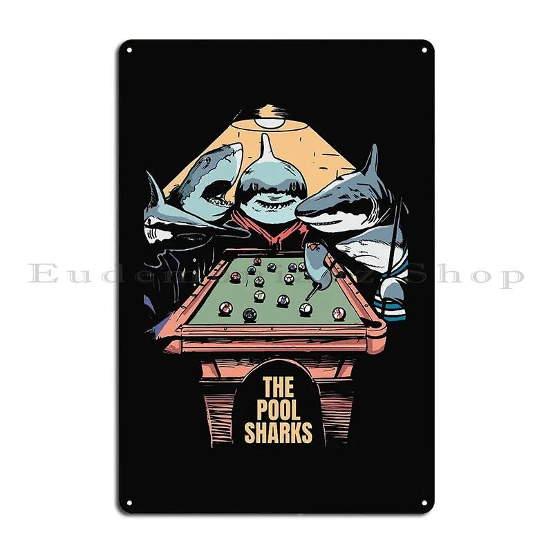 The Pool Sharks Funny Parody Painting Metal Signs Club Club Personalized Club Bar Living Room Tin Sign Poster 20x30cm(7.8x11.8inch)