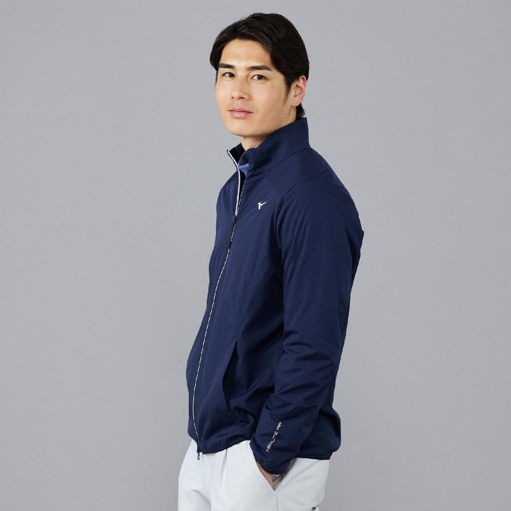 Mizuno Nexlite Air Stretch Golf Size 14 Deep XL Blouson, Padded, Water-Repellent, Lightweight, E2MEC505, Navy, Men's