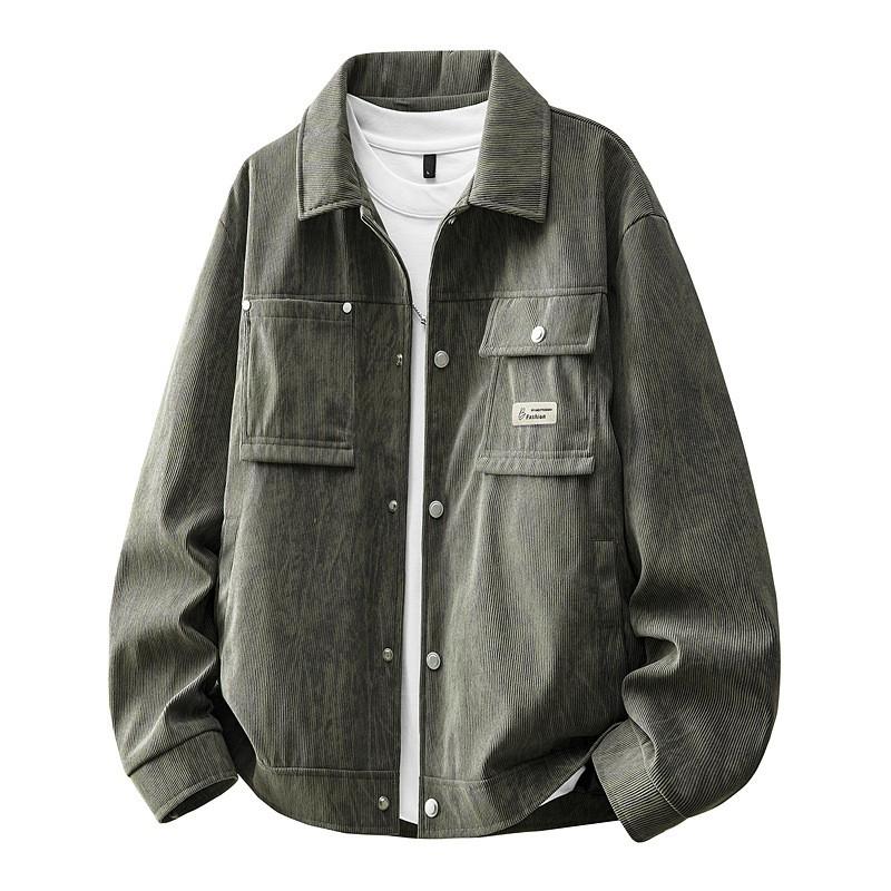 Mens Corduroy Jacket Casual Blazer Business Travel Outerwear With Multiple Pockets