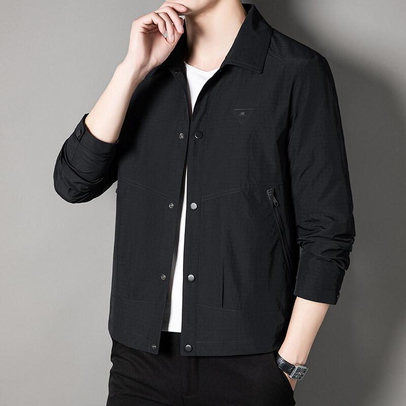 Modische junge Herren Businessjacke Lässige dünne Jacke Frühling und Herbst Herren Revers Leicht weit Täglicher Pendelstil