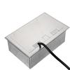Stainless Steel Flip-Top European Power Socket with USB Fast Charging, Waterproof Floor Box