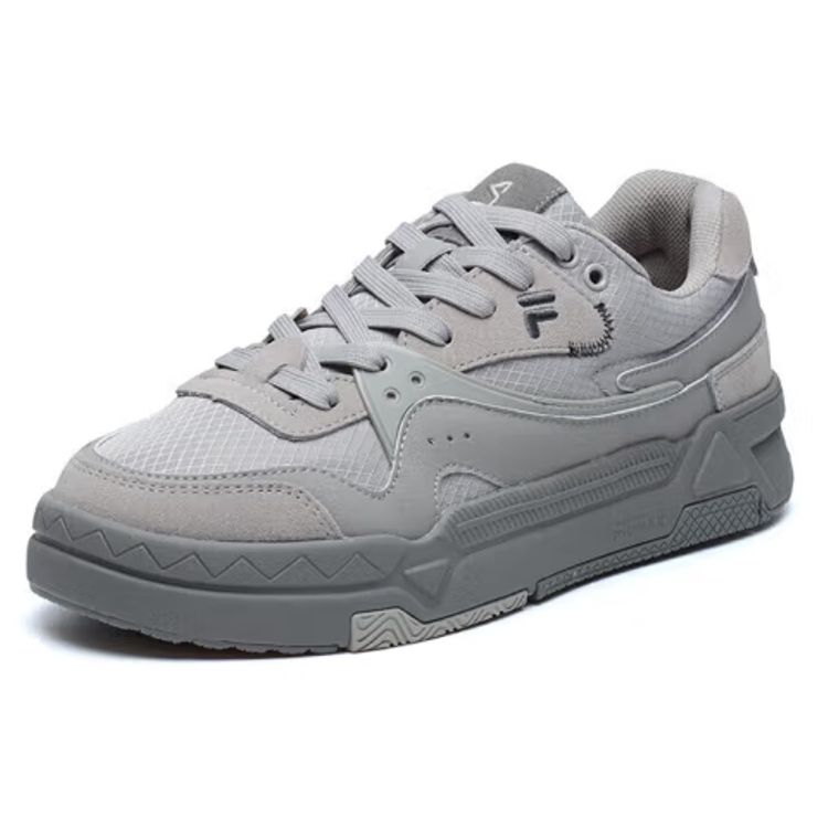 Fila Fusion Bank Versatile Fashionable Trendy Durable Lightweight Low-Top Skate Shoes Men Sneaker Gray T12M145107FDO