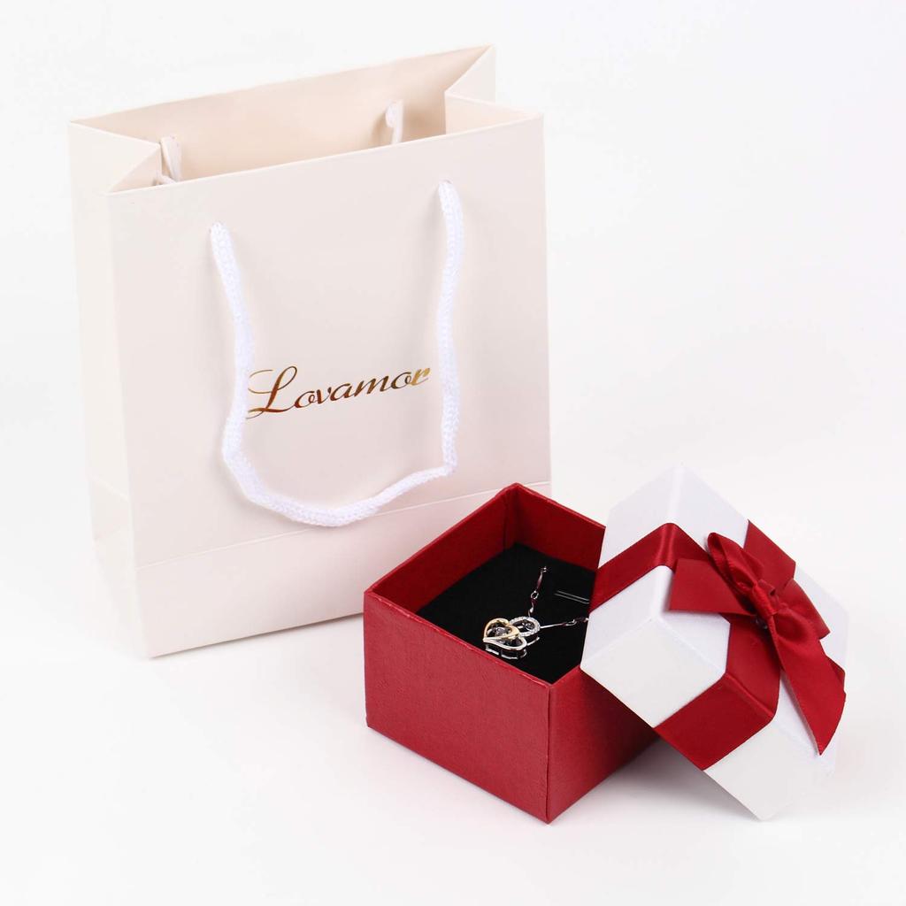 [Christmas Fair] Lovamor Women's Necklace, Dangle Diamond Heart, GoldSilver (Gold)