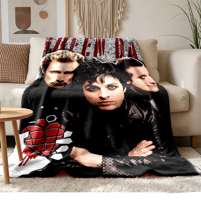Green Day Weiches und bequemes Flanell Geeignet für Sofas Wohnzimmer Outdoor-Camping Reisen und auch ein tolles Jubiläumsgeschenk