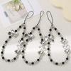 Elegant Silver Heart Bead Phone Lanyard for Women - Light Luxury Anti-Lost Chain Accessory
