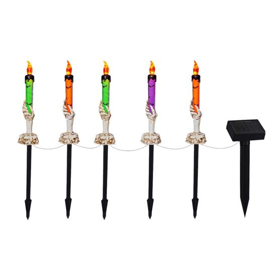 

Светодиодная свеча в виде черепа на солнечной батарее, автоматическая зарядка, водонепроницаемая, простая установка, декоративный свет на тему Хэллоуина