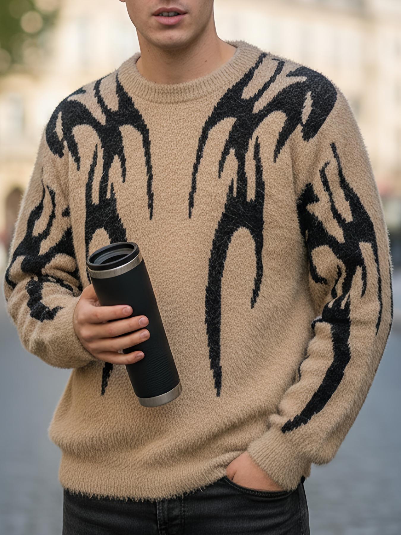 Unisex Gothic Punk-Style Knit Sweater - Retro Harajuku Hip Hop Streetwear S (100-110)