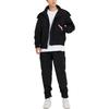 Li Ning X Jackie Chan Kung Fu Serie Einfarbige Kapuzenjacke mit Reißverschluss und Kordelzug Locker Jacke Herrenjacke Schwarz AJDSA31-1