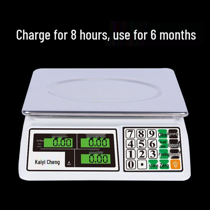 Commercial 30kg Flat Plate Electronic Scale for Selling Vegetables and Fruit