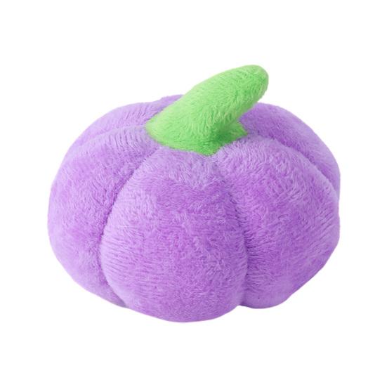 Puppy Squeaky Toy Pet Pumpkin Shape Plush Chew Toys Dog Interactive Reduces Boredom Squeaky Toy for Small Doggy