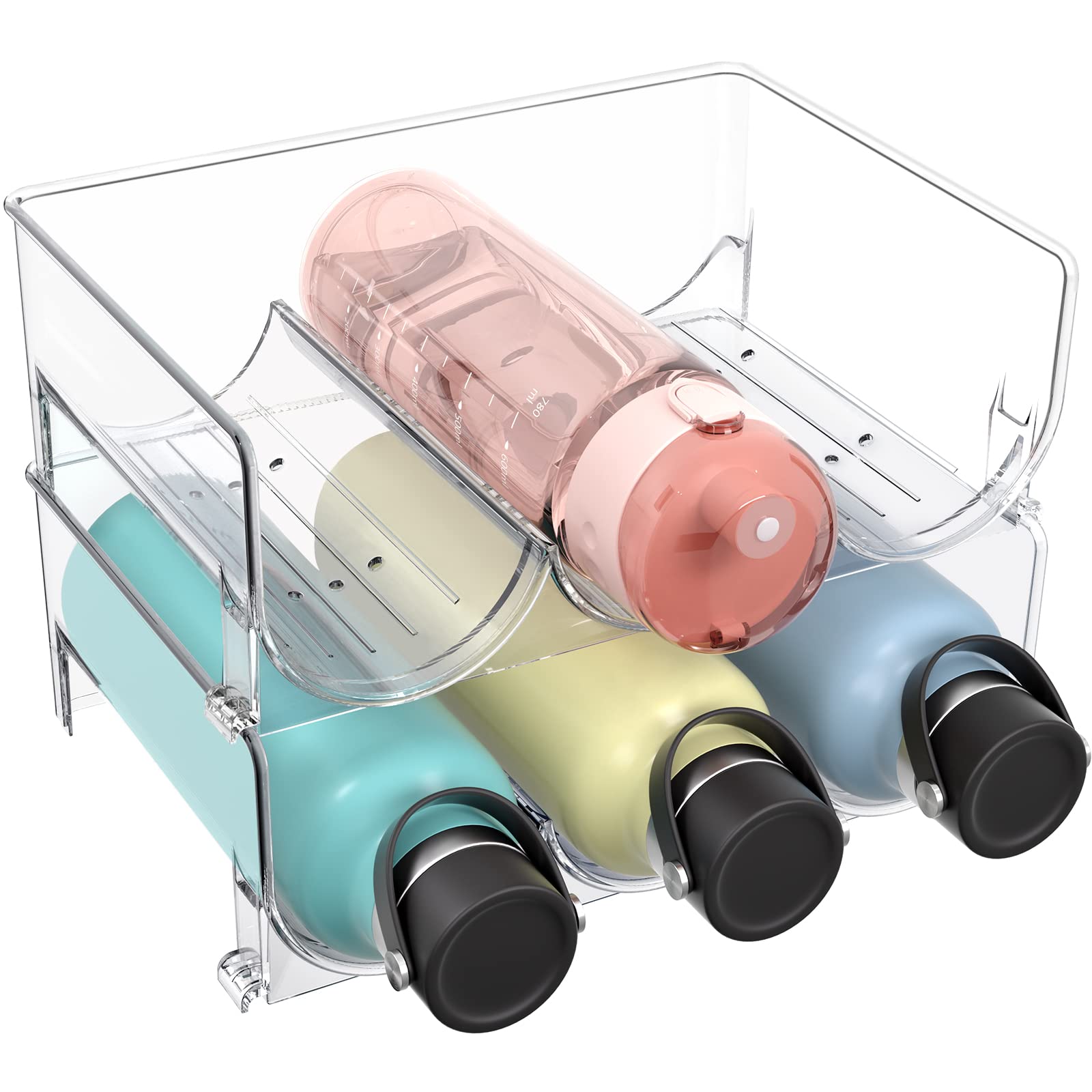 

Puricon Water Bottle Storage, Set of 2, Jug Bottle Stands, Holds 6 Water Bottles, Stackable, Kitchen & Breakroom Supplies