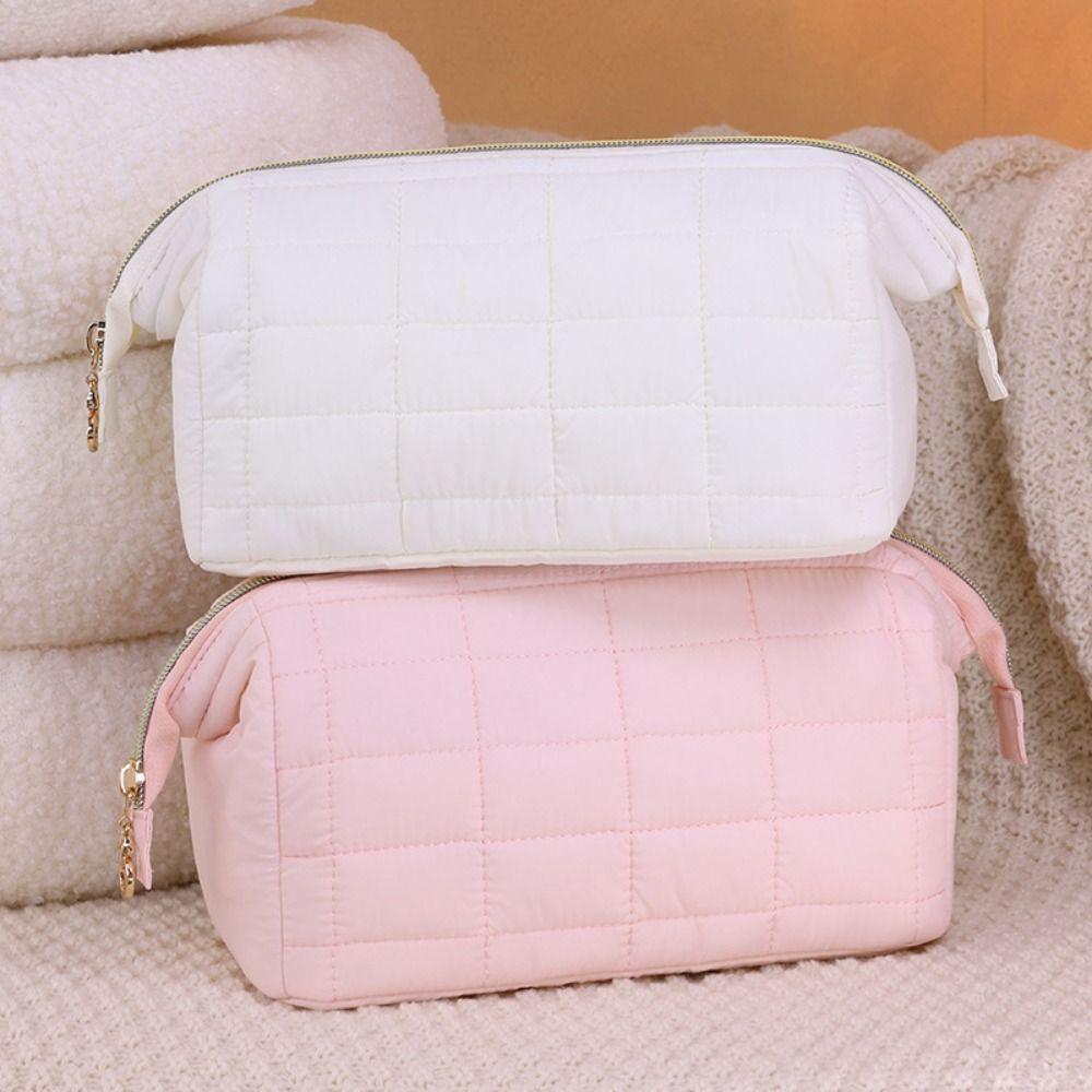 Large Capacity Women Makeup Bag Solid Color Travel Toiletry Bag Casual Sundries Organizer  Camping