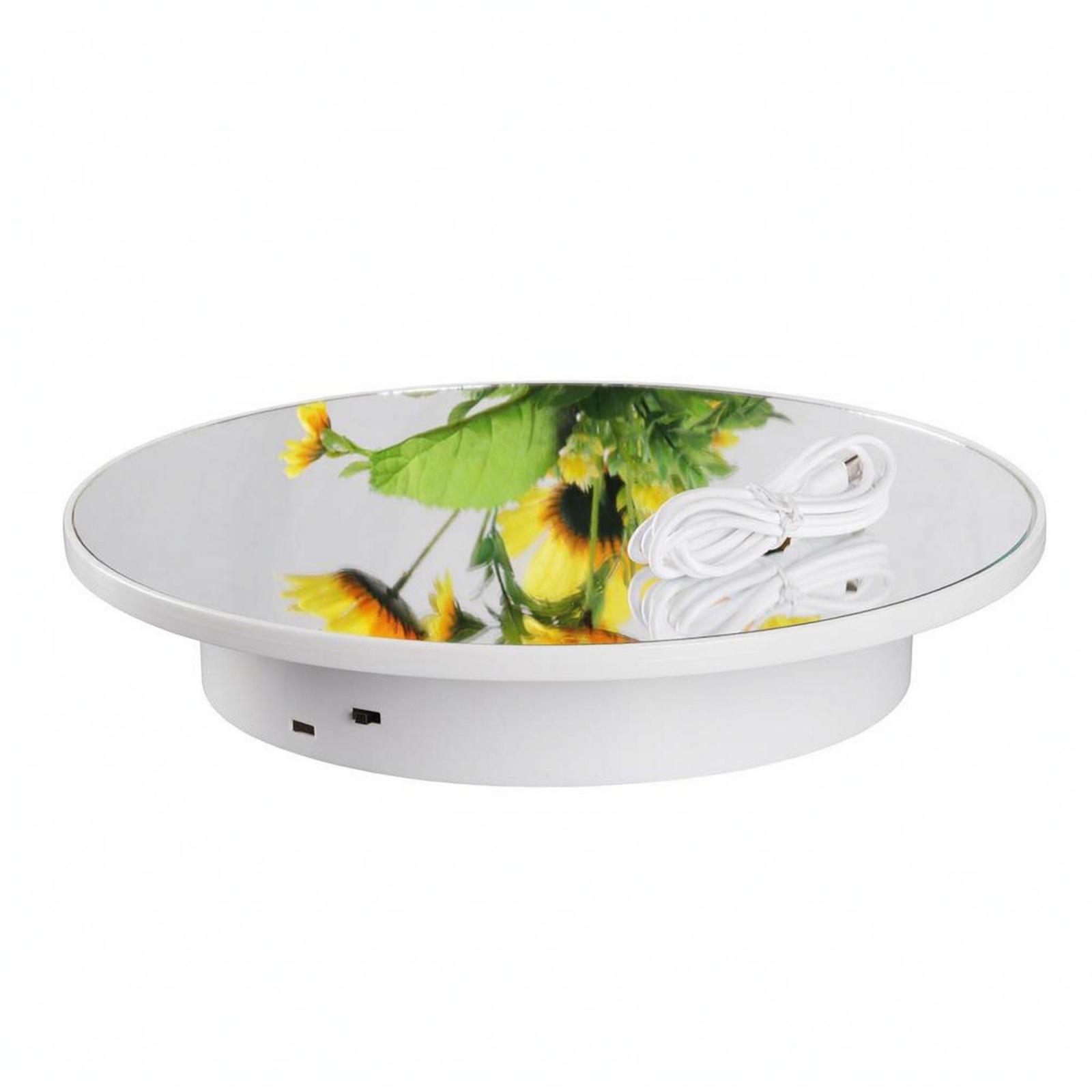 Electric Rotating Display Stand Mirrored Top
