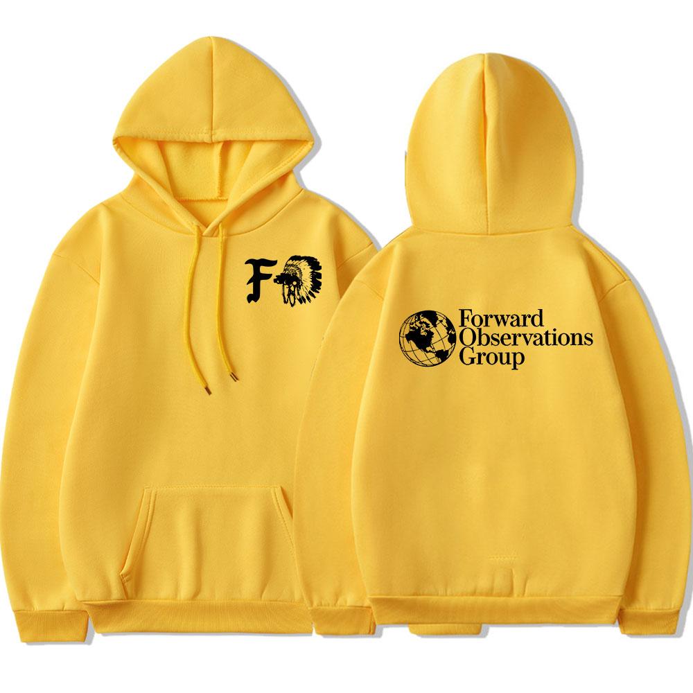Vintage FOG Forward Observations Group Mikina s kapucí Skeleton Grafika Mikiny s kapucí Pánské Gotické Punkové Mikiny Harajuku Streetwear