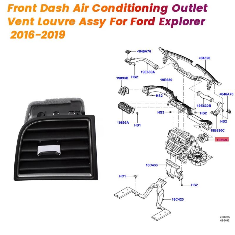Dash Air Vent Louvre Assy For Ford Explorer 2016- Air Conditioning Outlet