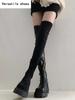 Stretch štíhlé ženy nad kolena vysoké kozačky móda boty z měkké kůže podzim zima tlustý podpatek dámy rytíř dlouhé kozačky