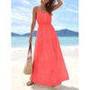 Europe, America 2026 Summer New Simple High Waist and Thin Casual Beach Vacation Suspender Dress