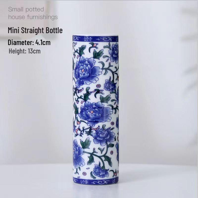 Antique Blue and White Chinese Porcelain Vase - European & American Handicraft for Flower Arrangements