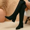 Fashion Liyke Autumn Winter Zip Over The Knee Boots Women Low Square Heels Sexy Pointed Toe Motorcycle Thigh High Shoes Botas Mujer