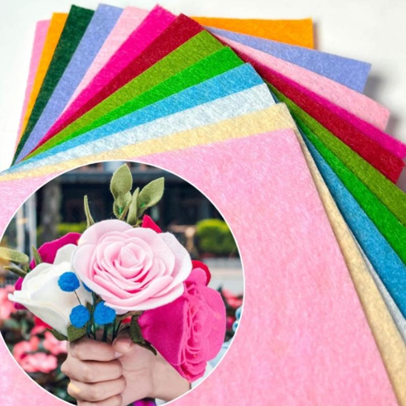 Felt Sheets in 40 Random Hues Designs for Preschool Art Projects Safe Fabric for Kids Handcraft and Simple Shaping