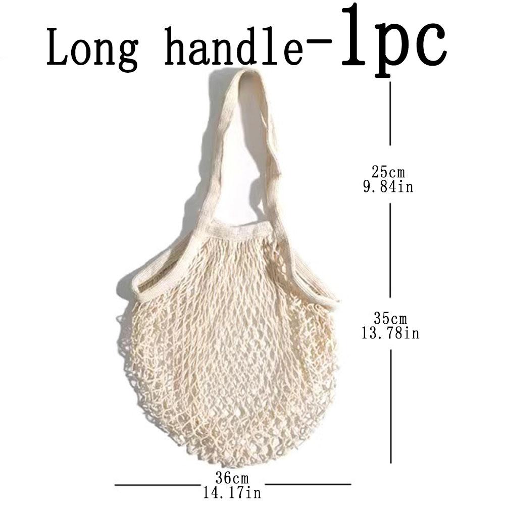Portable Shopping Bag for Fruit Vegetable Colorful Cotton Reusable Groceries Bags-Sustainable and Biodegradable Bag Storage Net