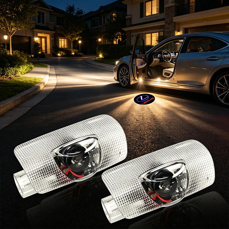 2 Pièces/set Lumière Projecteur Badge de Porte de Voiture LED Lampe d'Accueil Ombre Courtoisie Pour Lexus CT ES LS GS IS HS LF-30 NX RX UX GX LX LM LC