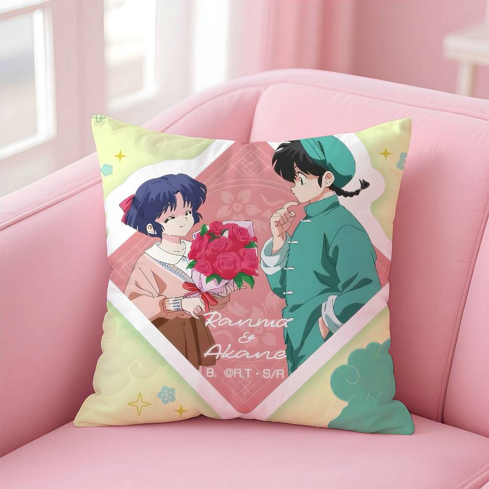 Anime R-Ranma Pillow Case Safe Custom Photo Pillow, Anti-fade Brushed Fleece Cushion, Maternal & Infant Safe.
