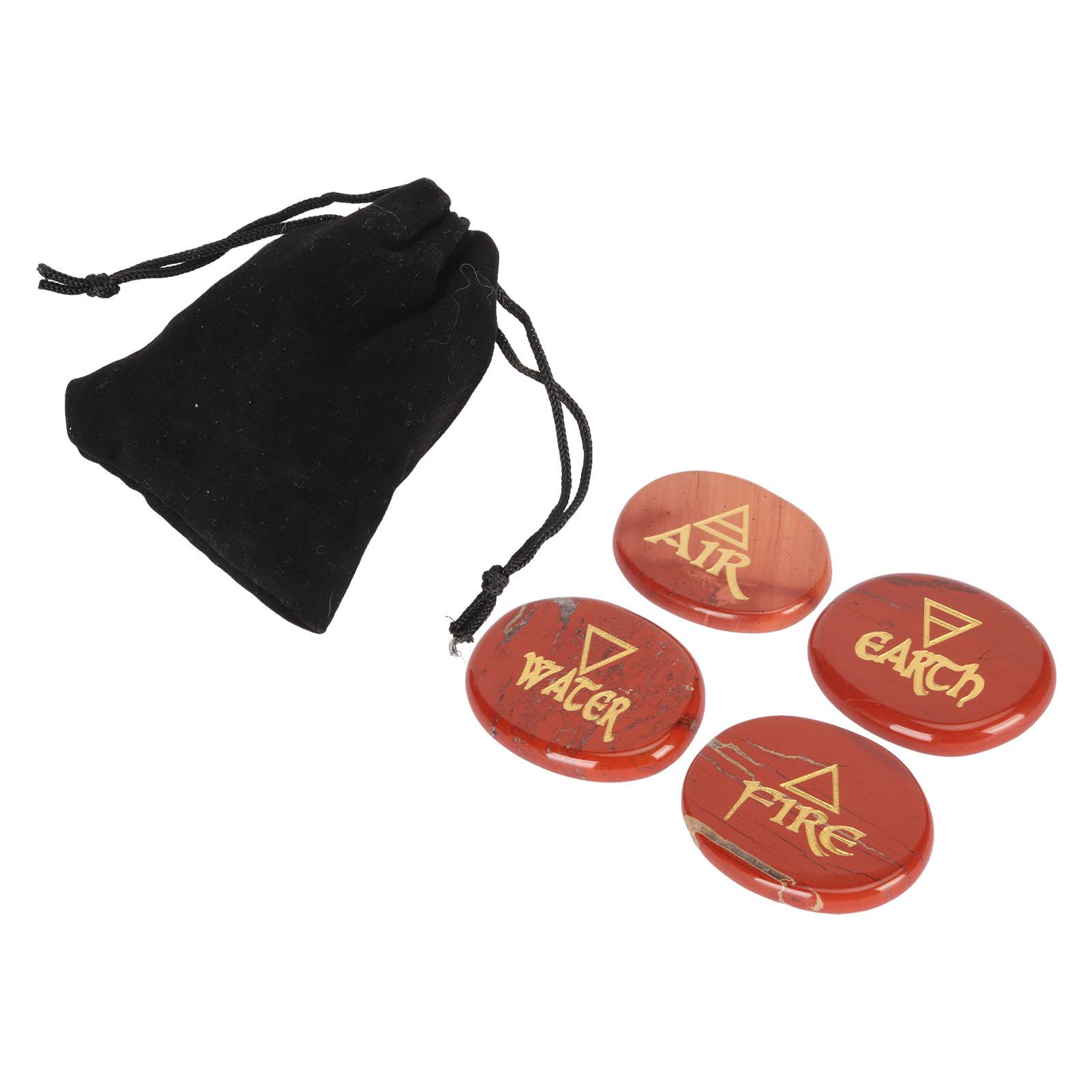 Health & Beauty Product Light 4 Elements Assorted Stones Engraved Triangular Symbols Earth Air Fire Water Polished Rune Stones For Reiki Crystals