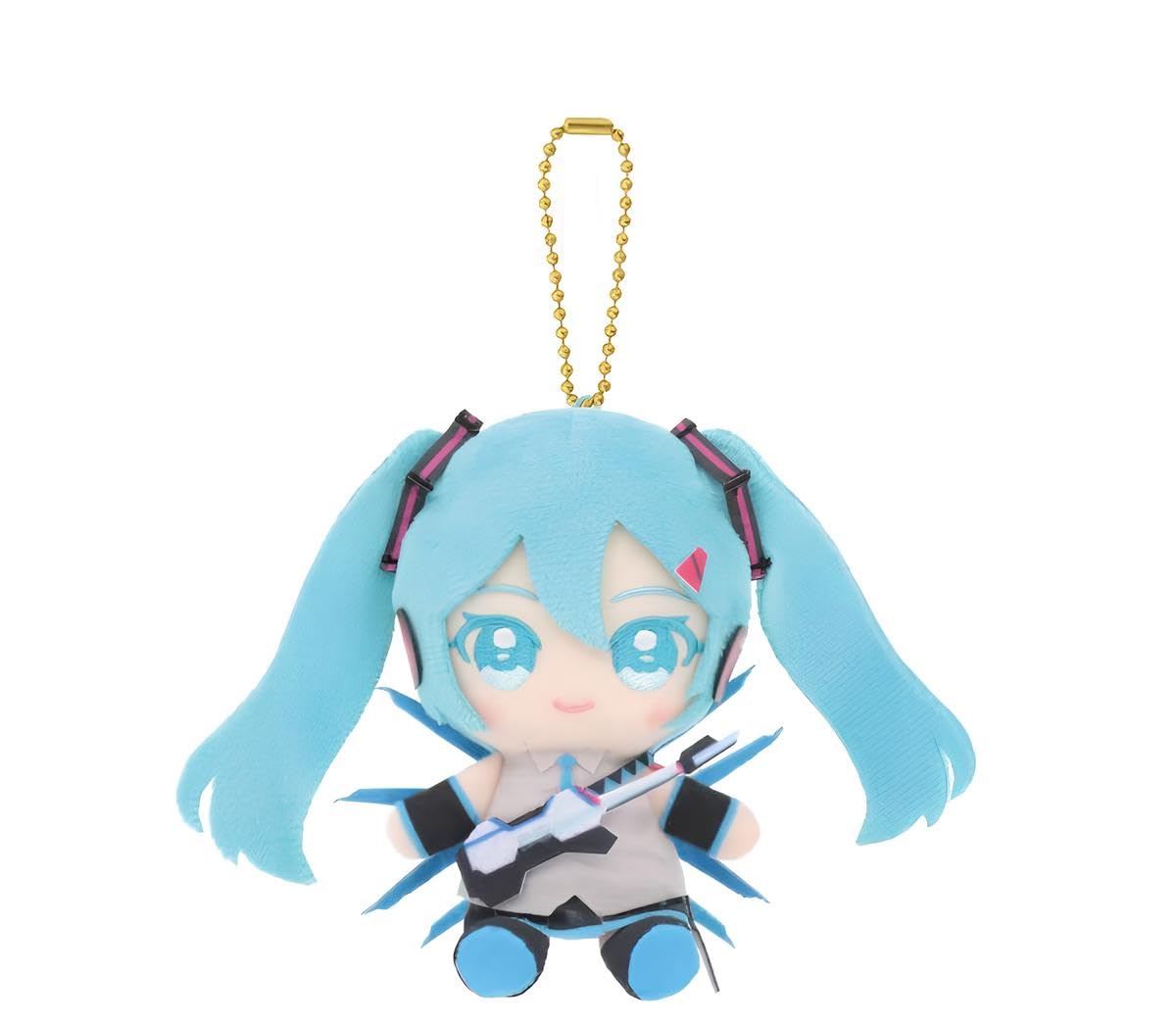 Gundam 45th Anniversary x Hatsune Miku Hatsune Miku x Strike Freedom Gundam Type-2 Chibi Plushie Sitting Mascot