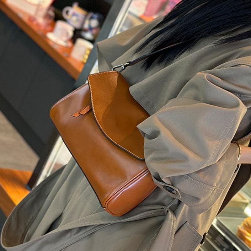 

Сумка подмышку для женщин, Большая вместимость, Сумка через плечо, Кожа высшего слоя, Универсальная, Сумка на одно плечо, Кожаная сумка высокого класса для женщин