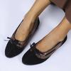 Fashion French Retro Bowknot Decoration Ballet Shoes Women 2025 Autumn Round Toe Wedge Heel Pumps Comfort Soft Sole Low Heel Pumps