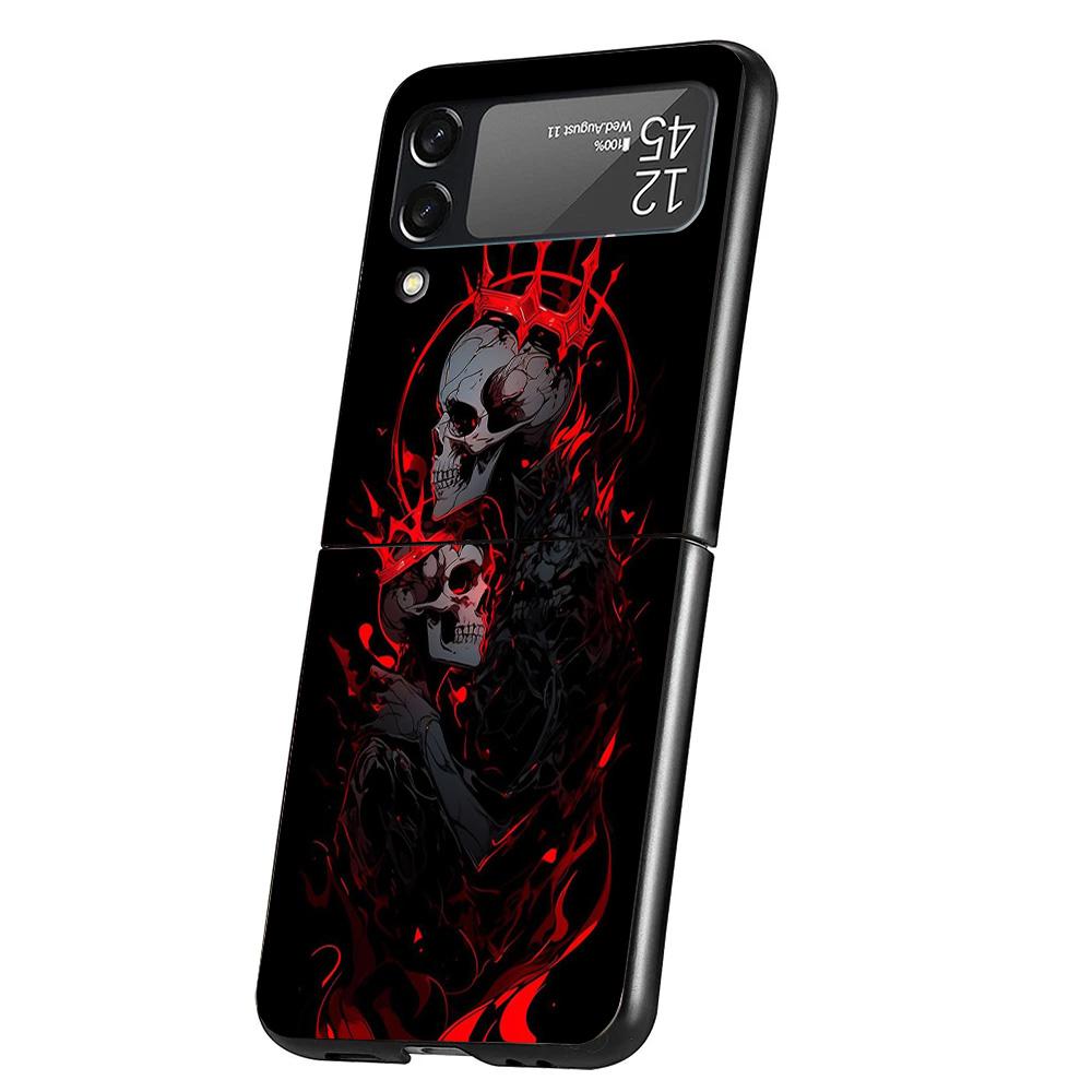 Anatomy Skeleton Heart Lovey Kiss Cover Phone Case For Samsung Galaxy Z Flip 7 6 5 4 3 5G Flip7 Flip6 Flip5 Flip4 Flip3 Black Fu