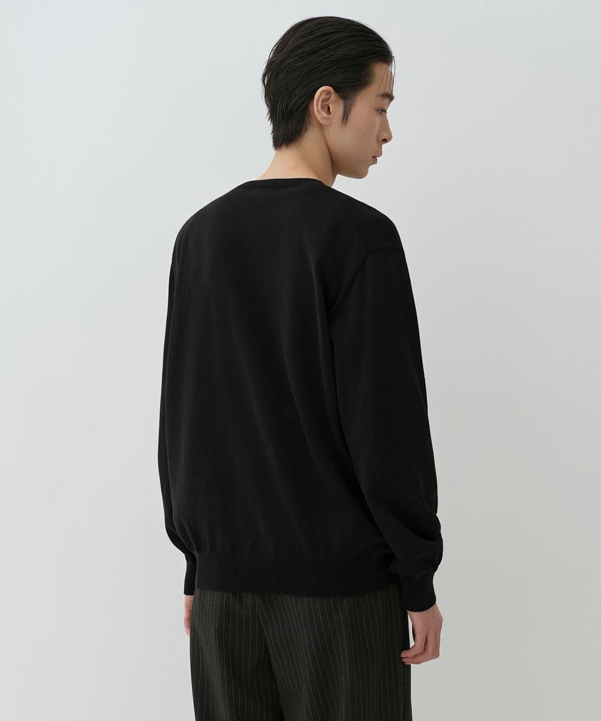 MUSINSA STANDARD Washable Supima Cotton Henley Neck Knit [Black]
