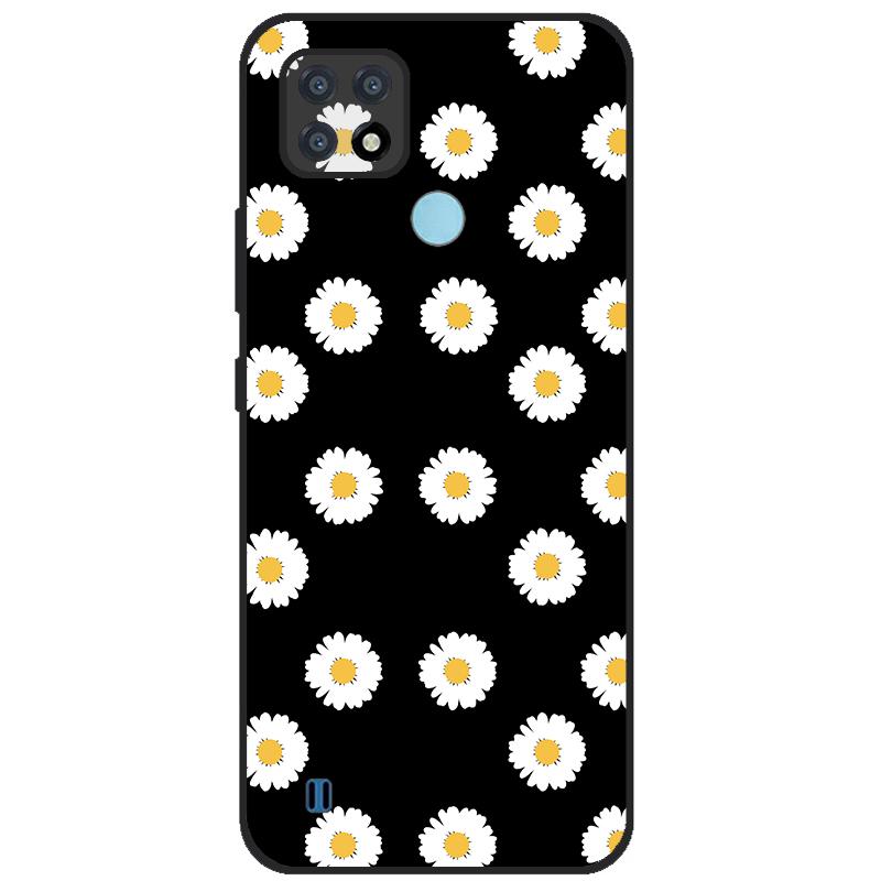 Para OPPO Realme C21Y Capa Série COOL Preto Capa de Silicone Macia para Cases de Telefone Realme C21 C25 C25s Protetora Realmi C 21 Y Capa