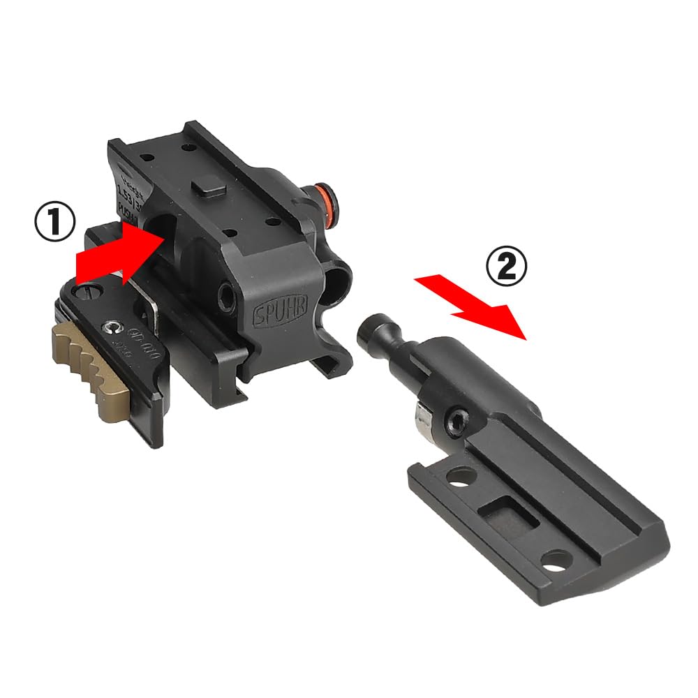 Ryohin Buhin Micro Dot Sight & Hybrid Mount for G33/G43, Evolution Gear SPUHR RDF-20153KE, 1.53" Replica, Hard Anodized 6068 Aluminum, Black