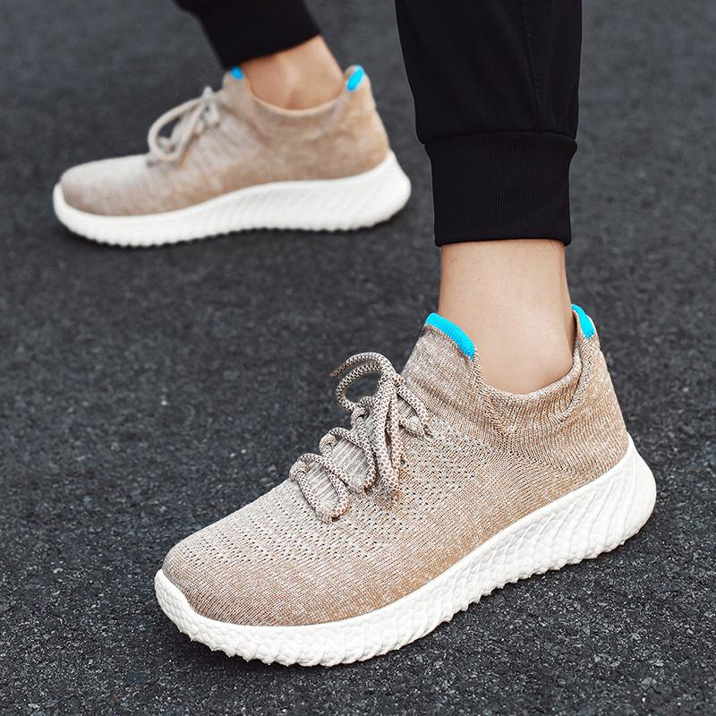 39-46 Men's Sneakers Flying Weaving Shoes A Breathable Lightweight Soft Bottom Ultra-light, Large Size Sock Shoes
