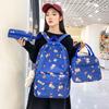 School bag new cute cartoon nylon backpack women's large-capacity middle and high school burden reduction wear-resistant school bag three-piece set