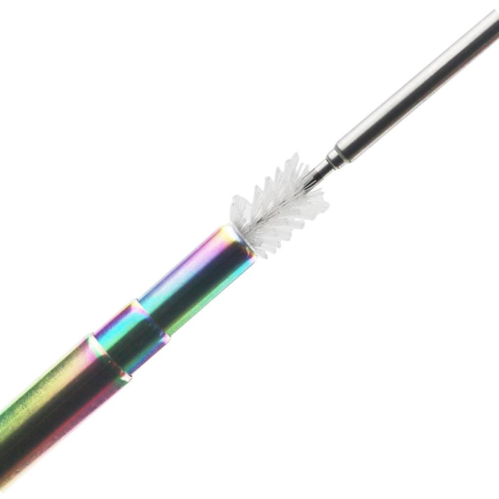 Wielokrotnego użytku słomka teleskopowa 304 metalowa słomka ze stali nierdzewnej ze szczotką do czyszczenia składany przenośny zestaw słomek do podróży